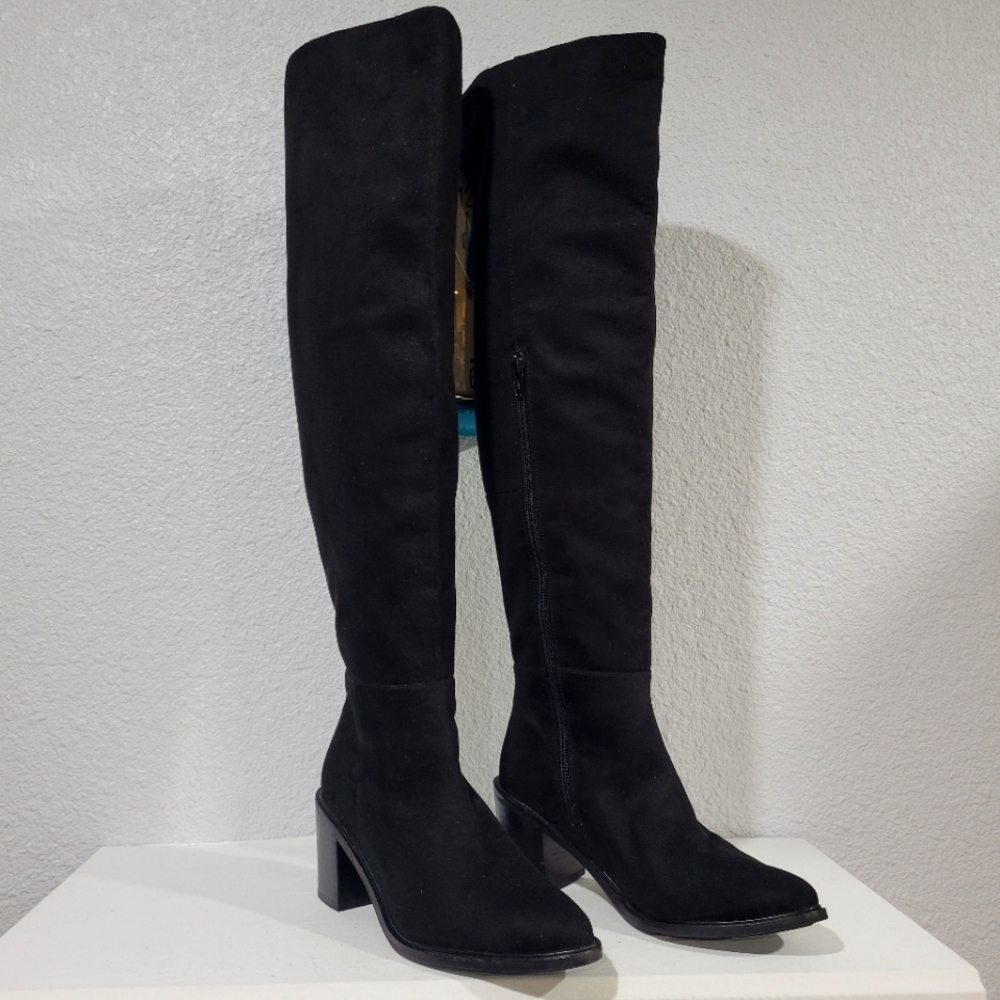 Seychelles Paradise City Leather Over the Knee Boots Black 7